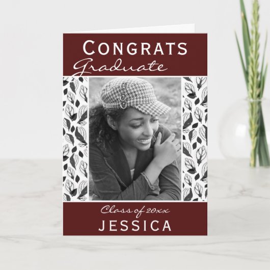 Gefeliciteerd Afstuderen Patroon Foto Afstuderen Kaart (Voorkant)