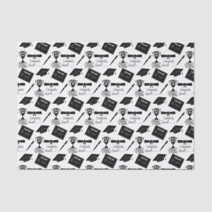 Gefeliciteerd Afstuderen Pet en Diploma Collage Tissuepapier