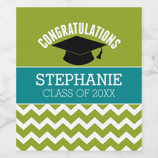 Gefeliciteerd Afstuderen - Pet en naam Afstuderen Wijn Etiket (Enkel label)