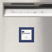 Gefeliciteerd Afstuderen, Pet, Tassel, Blue, Gold Magneet (Insitu (Vaatwasser))