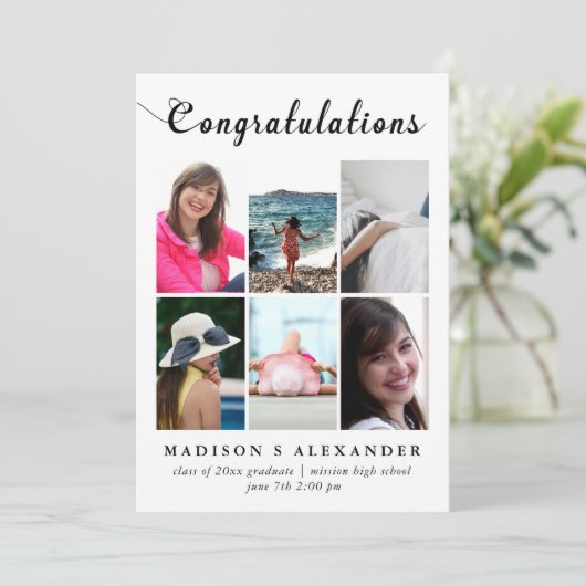 Gefeliciteerd Afstuderen Photo Collage Afstuderen Aankondiging (Staand voorkant)