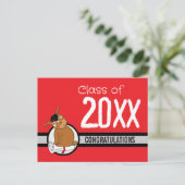 Gefeliciteerd Afstuderen Puppy Rood Briefkaart (Staand voorkant)