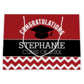 Gefeliciteerd Afstuderen - Rode Zwarte Afstuderen Groot Cadeauzakje (Voorkant)