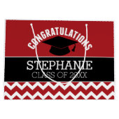 Gefeliciteerd Afstuderen - Rode Zwarte Afstuderen Groot Cadeauzakje (Achterkant)