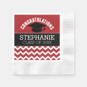 Gefeliciteerd Afstuderen - Rode Zwarte Afstuderen Servet (Voorkant)