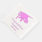 Gefeliciteerd Afstuderen Roze Pet Afstuderen Servet (Hoek)