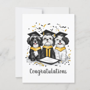 Gefeliciteerd Afstuderen Shih Tzu Honden Briefkaart
