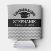 Gefeliciteerd Afstuderen - Silver Black Afstuderen Blikjeskoeler (Achterkant)