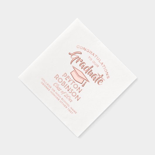 Gefeliciteerd Afstuderen stijlvol modern Afstudere Folie Servetten (Rechts)