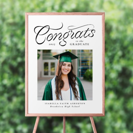 Gefeliciteerd afstuderen trendy foto afstudeerfees poster