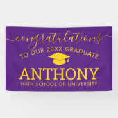 Gefeliciteerd, Afstuderen virtueel paars afstudeer Spandoek (Horizontaal)