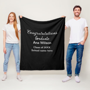 Gefeliciteerd afstuderen Voeg naam toe Class Year Fleece Deken