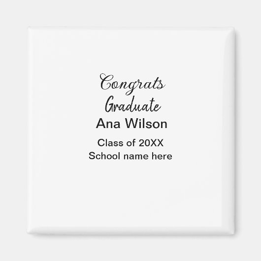 Gefeliciteerd afstuderen Voeg naam toe Class Year  Magneet (Voorkant)