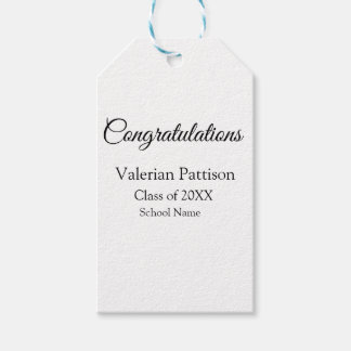 Gefeliciteerd afstuderen voeg schoolnaam eenvoudig cadeaulabel