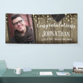 Gefeliciteerd Afstuderen Wood Confetti Foto Spandoek (Beurs)