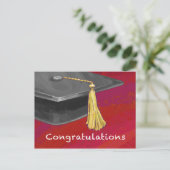 Gefeliciteerd, Afstuderen zwart en rood Briefkaart (Staand voorkant)