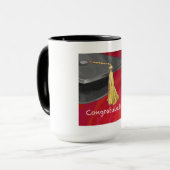 Gefeliciteerd, Afstuderen zwart en rood Mok (Voorkant links)