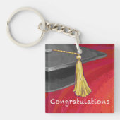 Gefeliciteerd, Afstuderen zwart en rood Sleutelhanger (Voorkant)