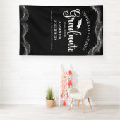 Gefeliciteerd Afstuderen zwart wit Afstuderen Spandoek (Insitu)