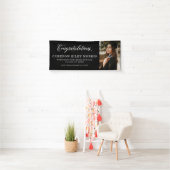 Gefeliciteerd afstuderen zwart wit afstuderen spandoek (Insitu)