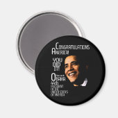 GEFELICITEERD AMERIKA/ ROUND MAGNEET (Voorkant / Achterkant)