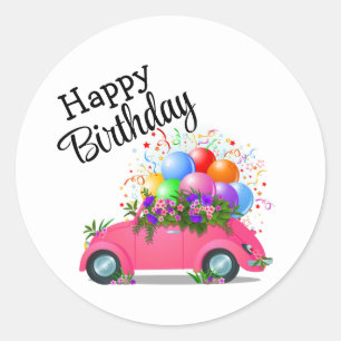 Gefeliciteerd Auto Ronde Sticker