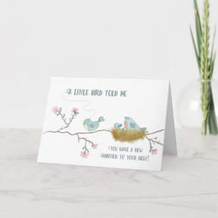 Gefeliciteerd baby Een vogeltje vertelde me dat Kaart
