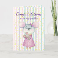 Gefeliciteerd Baby Fun Cute Mouse Animal Grandchil