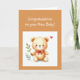 Gefeliciteerd Baby Fun Teddy Bear Kaart