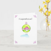 Gefeliciteerd, Baby Girl Kaart (Gele Bloem)