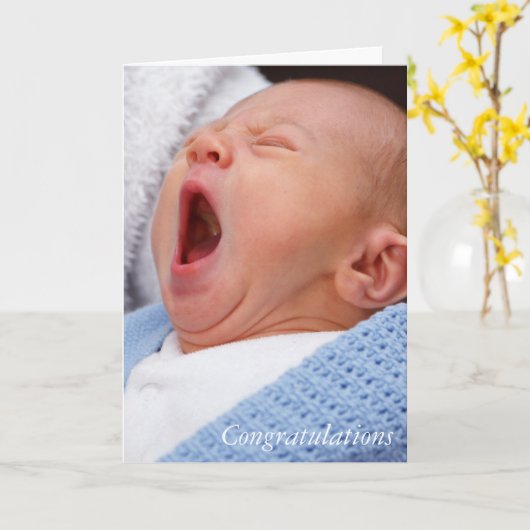 Gefeliciteerd baby jongen/zoon kaart (Gele Bloem)