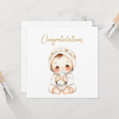Gefeliciteerd Baby Kaart (Voorkant / Achterkant in situ)