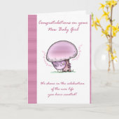 Gefeliciteerd baby meisje Kaart, nieuwe baby Kaart (Gele Bloem)
