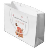 Gefeliciteerd Baby Meisje Roze Broekje Vlinders  Groot Cadeauzakje (Achterkant Gekanteld)