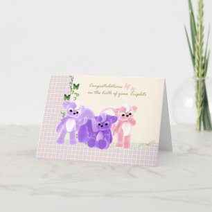 Gefeliciteerd Baby Triplets Kaart, nieuwe baby Kaart