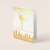 Gefeliciteerd Ballet Dancer Gold Confetti Kaart (Voorkant)