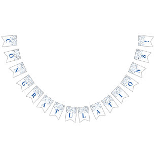 Gefeliciteerd Banner Dark Blue Silver Confetti