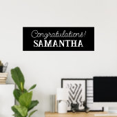 Gefeliciteerd Banner, Graduation Party Poster (Thuiskantoor)