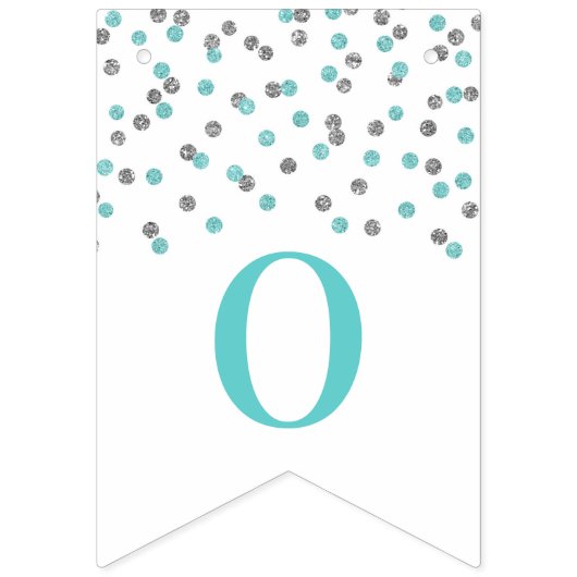 Gefeliciteerd banner Light Blue Silver Confetti (Tweede vlag)