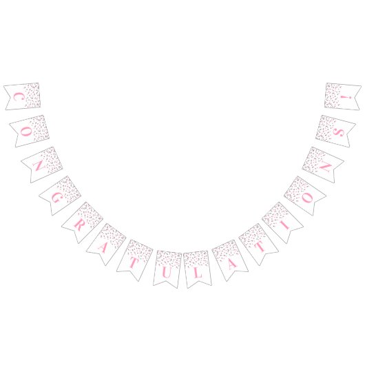 Gefeliciteerd banner Light PInk Silver Confetti (Alle)