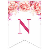 Gefeliciteerd banner roze Waterverf bloemen (Derde vlag)