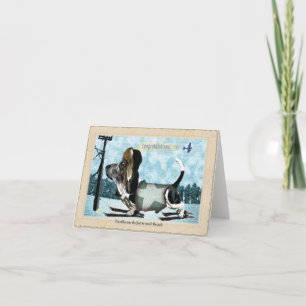 Gefeliciteerd basset hound kaart