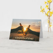 Gefeliciteerd Beach Toast Kaart (Gele Bloem)