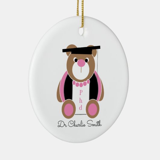 Gefeliciteerd beer Phd Keramisch Ornament (Rechts)