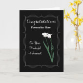 Gefeliciteerd / Behalen - Witte bloemen Kaart (Gele Bloem)