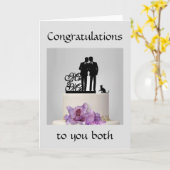 Gefeliciteerd beide - Silhouettekaart Kaart (Gele Bloem)