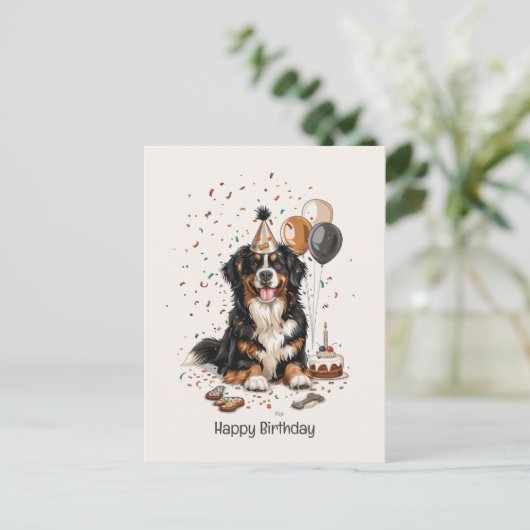 Gefeliciteerd Berner Sennenhond Briefkaart (Staand voorkant)