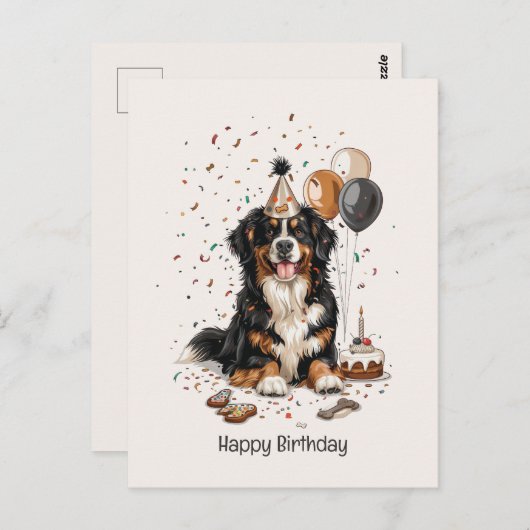 Gefeliciteerd Berner Sennenhond Briefkaart (Voorkant / Achterkant)
