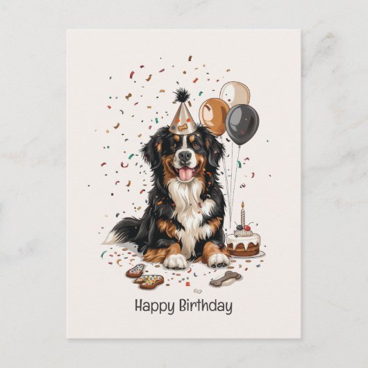 Gefeliciteerd Berner Sennenhond Briefkaart (Voorkant)