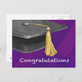 Gefeliciteerd, Black en Paars Briefkaart (Voorkant / Achterkant)